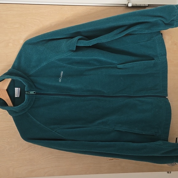 Columbia Green Full-Zip Fleece Jacket, XL Womens, Logo, GUC, Outdoor Chic - Picture 1 of 12